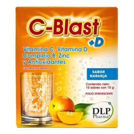 C-blastd Vitamina C Y D,complejo B Zinc En Polvo 10 Sobres Naranja                                                                                    