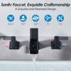 Black Waterfall Bathroom Faucet, Sanliv 3-Piece Widespread Bathroom Faucet for