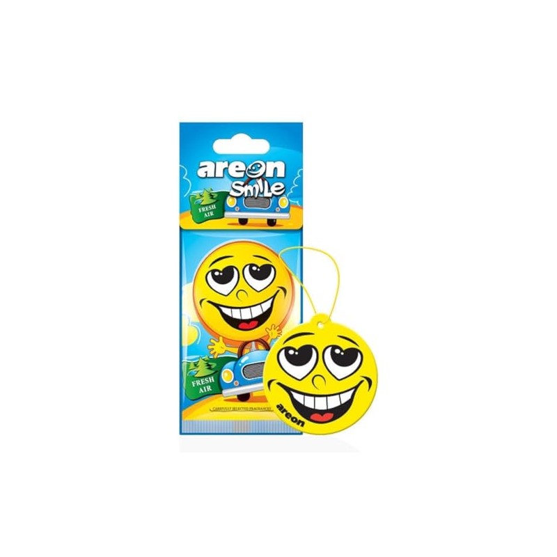 Areon Smile Dry Car Air Freshener Fresh Air Fun Yellow