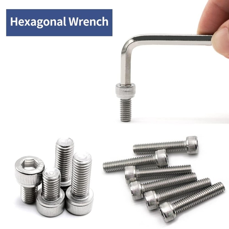 Generic 1280pcs M3 Screws Metric Stainless Steel 304 Hex Socket