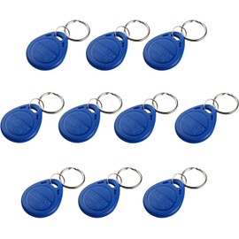 UHPPOTE Proximity EM4100 EM4102 125KHz RFID EM-ID Card Tag Token Key Chain Keyfob Read Only Color Blue pack of 10