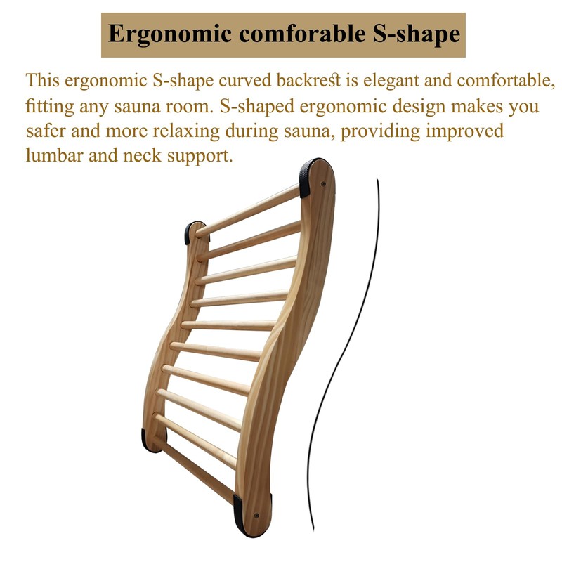 NUIBY Non-Toxic Cedar Sauna Backrest for Barrel or Infrared Sauna,