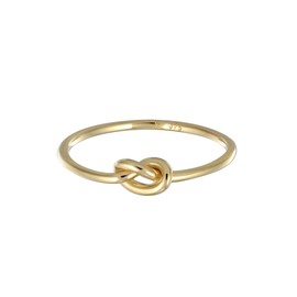 Elli PREMIUM Women's Ring 375 Yellow Gold Knot Funny Clown Ring Stacker Size 56 (17.8) - 0612472314_56