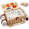 HappyPicnic Picnic Basket for 2, Handmade Wicker Picnic Set with