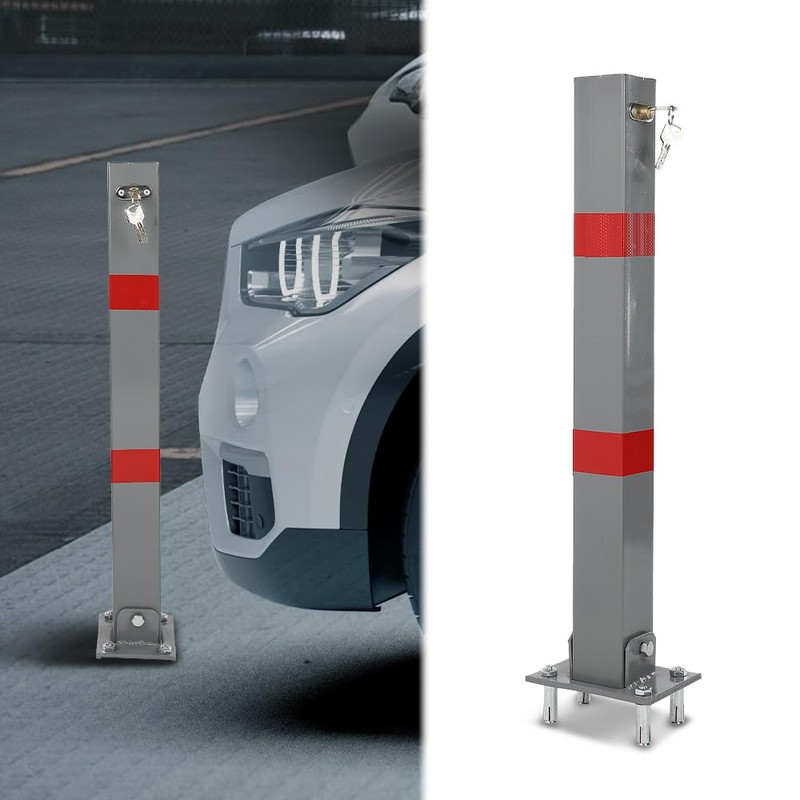 Safety Bollard Post Steel Folding Parking Barrier Lockable Car Bollard