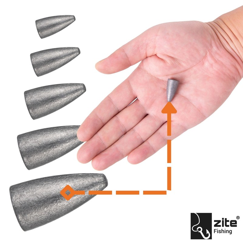 Zite Fishing Bullet Lead Fishing Weights Various Sizes 3.5-14g Ideal