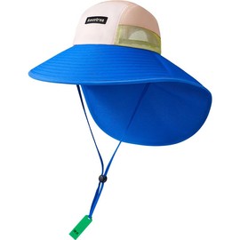 KOCOTREE Kids Girls Boys Sun Hat Wide Brim UPF50+ Mesh Hats with Neck Flap Blue 2-4Y