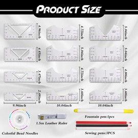 WUERKIYA Tshirt Ruler for Vinyl Alignment, 57 Pcs Tshirt Ruler Kit for Heat Transfer Vinyl HTV and Sublimation, PVC Tshirt Alignment Tool for Kids Youth Adult, Craft Sewing