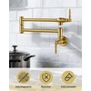 Pot Filler Faucet Brushed Gold: Solid Brass Wall Mount Heavy