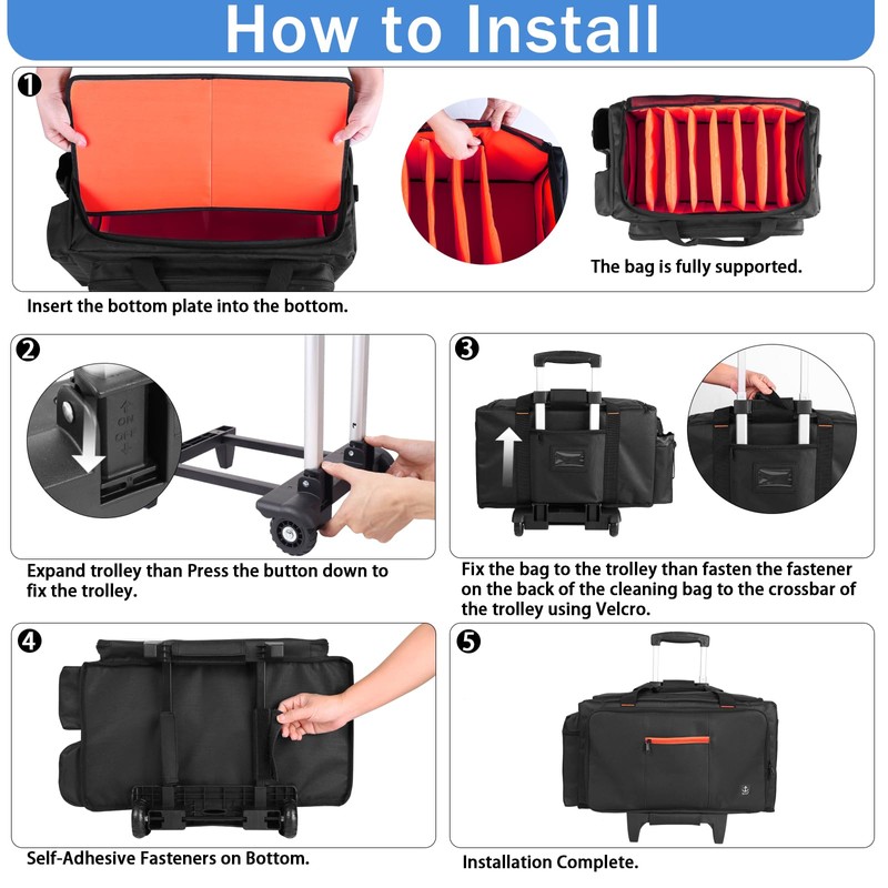 Timoxi Large Rolling DJ Bag with Wheels, Gig bag Built-in