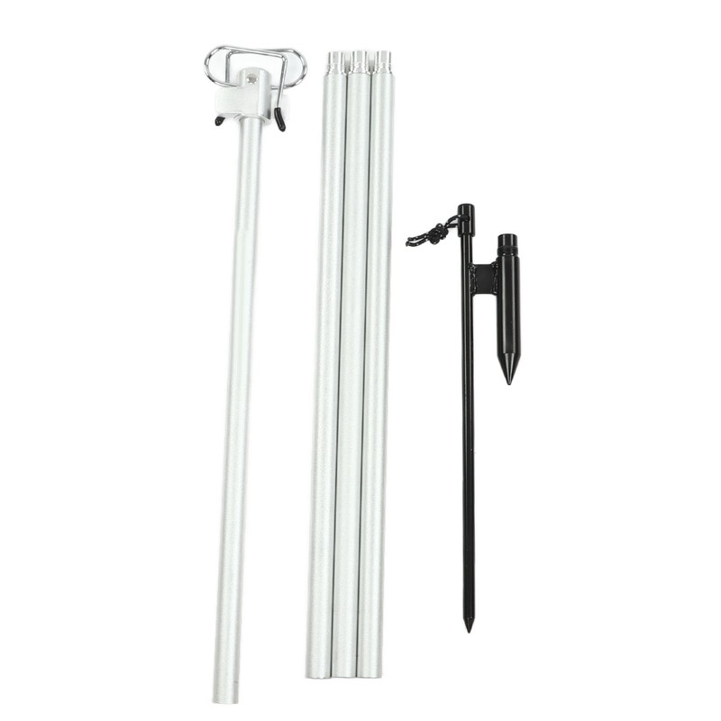 Camping Lamp Pole Retractable Double Light Hooks Retro Style Metal