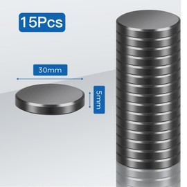 Wukong Strong Magnets, 30 x 5 mm, Pack of 15 Magnets, Strong Hold, Small Magnets, Fridge, Ferrite Magnets Board for Office, Tender and School