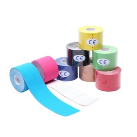 Kinesiology Tape, 5M Roll Elastic Muscle Support Tape, Improve Blood Circulation, Waterproof and Latex Free for Exercise, Sports and Injury (Yellow)