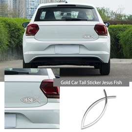 3 x 3D Fish Jesus Car Sticker 3 Styles Cross Christian Fish Emblem Metal Car Window Computer Laptop Luggage Refrigerator Silver
