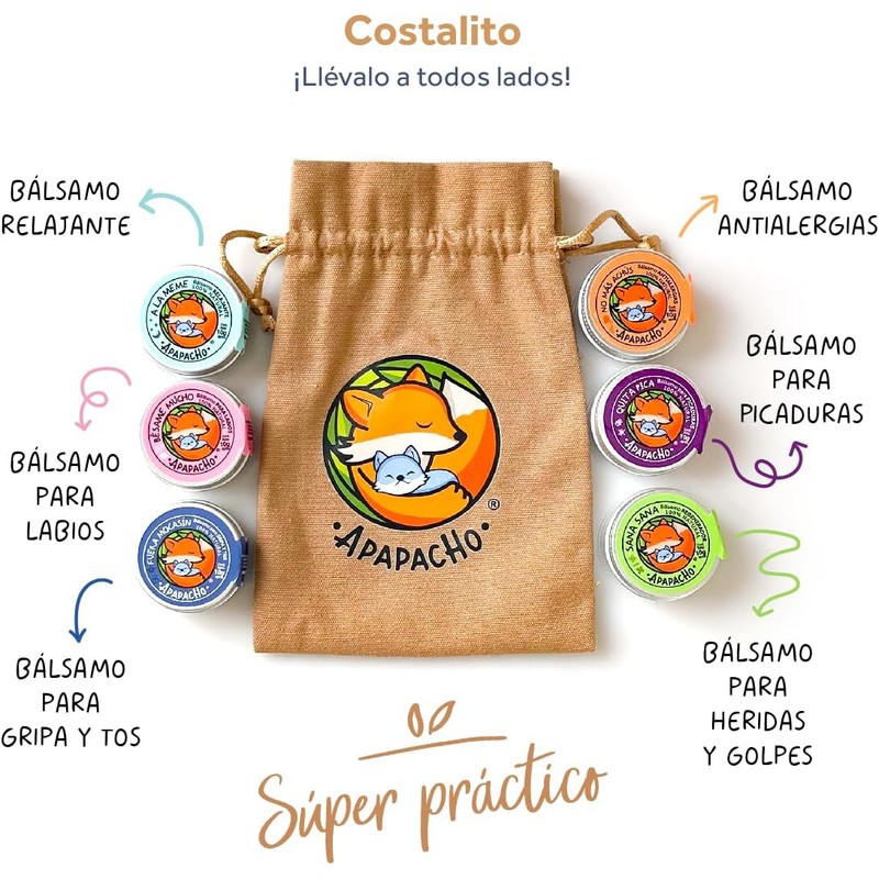 Apapacho Bálsamos - Costalito (6 mini bálsamos de 10gr c/u)