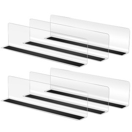 Baluue 6 Pcs Clear Plastic Shelf Divider Separator Commodity Divider for Supermarket Organization Divider Separator Board for Bedroom Bathroom Kitchen Office Supermarket