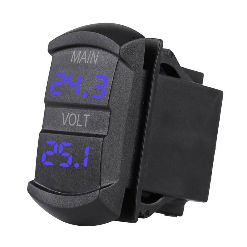 Car DC 10V-60V Blue LED Digital Dual Voltmeter Universal for