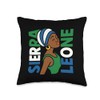 Sierra Leone African Heritage Black Woman Flag Design Throw Pillow