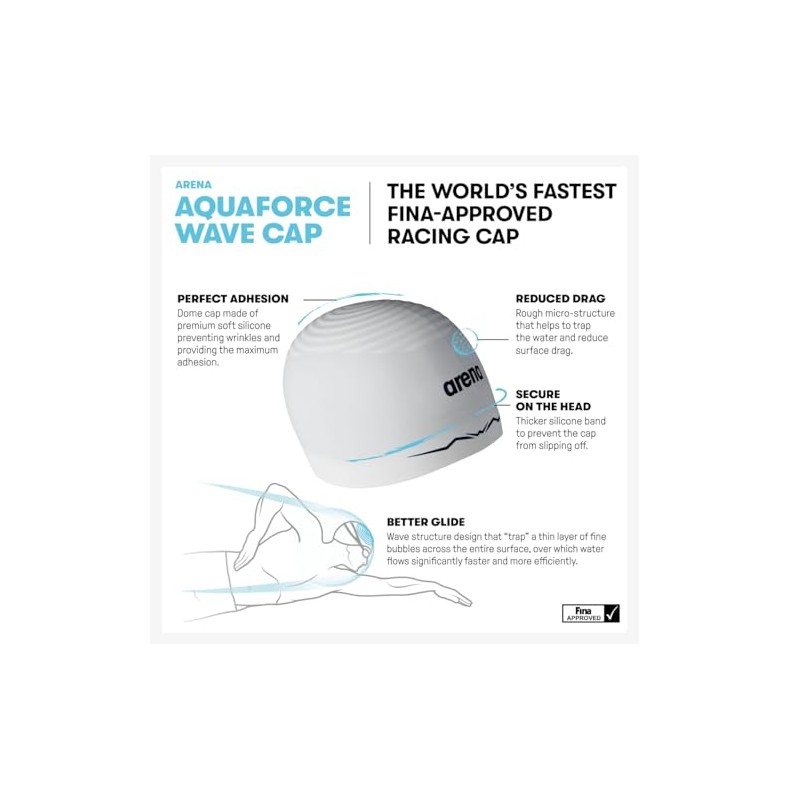 Arena - Gorro de natación de Silicona para Hombres y