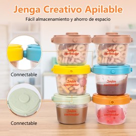 Juego de 8 Recipientes para Papillas, JAYLEN Contenedores de Alimentos, Almacenamiento de Alimentos, Contenedores para Papillas, a Prueba de Fugas, Apto para Frigorífico Microondas y Lavavajillas