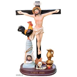 Justo Juez - Jesus Christ Religious Cross Just Judge Figure 12.5" Tall (White)