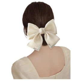 FASELE Hair Clip, Barrette, French Style, Crystal, European Roots, Large Hair, Bowknots, Aribon, Hair Ornament, Elegant, Hair Accessory, Stylish, Wedding, Formal, Work Commute, Party,