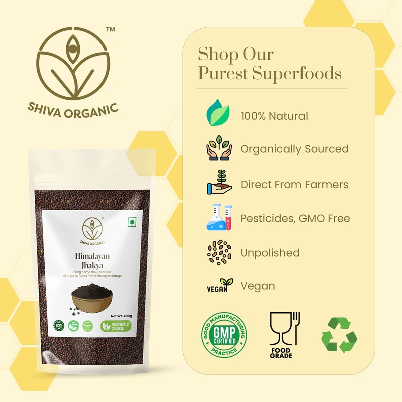 Shiva Organic Himalayan Wild Mustard Seeds (Jakhya), From Uttarakhand (400g)