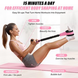 Resistance Bands With Handle, Thick Latex Tube Pedal Fitness Straps, Full Body Workout Equipment for Abs Waist Arms Core Leg Training, Ideal for Home Strength Training, Pilates & Physical Therapy