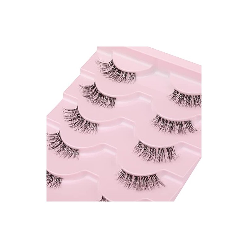 Ruairie False Eyelashes Natural Half Lashes With Clear Band 5