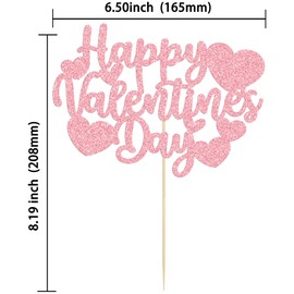 1 decoración para tartas de feliz día de San Valentín, con purpurina rosa, dulce corazón, sé mi día de San Valentín, decoración de tartas de cumpleaños