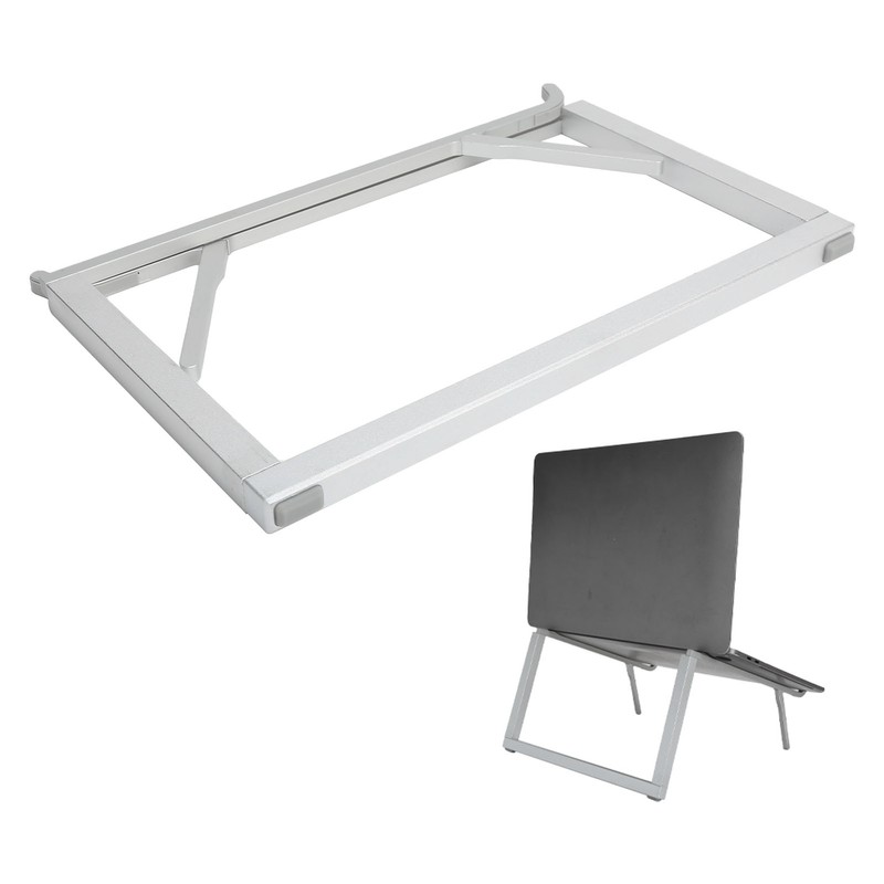 Laptop Stand Aluminium Tablet Riser Foldable Portable Notebook Holder Silver
