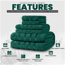 GC GAVENO CAVAILIA 500 GSM Bath Sheets Towels For Bathroom - Egyptian Cotton Towel 2 Piece - Quick Dry Soft Towel Set - Washable Towels - Dark Green