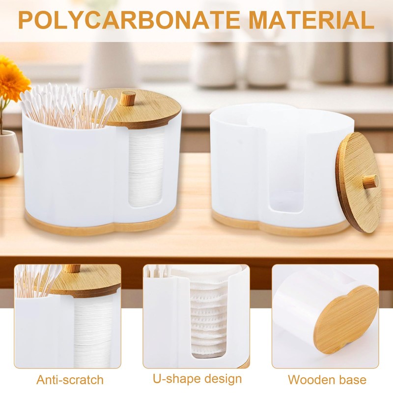Cotton Swab Storage Case, ABS Cosmetic Cotton Organizer, Paper Cup