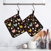 FREEBLOSS 2Pcs Rooster Pattern Pot Holders for Kitchen Cotton Potholder