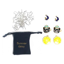 Summerdaisy 20 Pairs 925 Sterling Silver Fish Hook Earrings with 6 Units Pendants French Wire Earring Hooks Jewelry Earring Parts Pendant Style Random