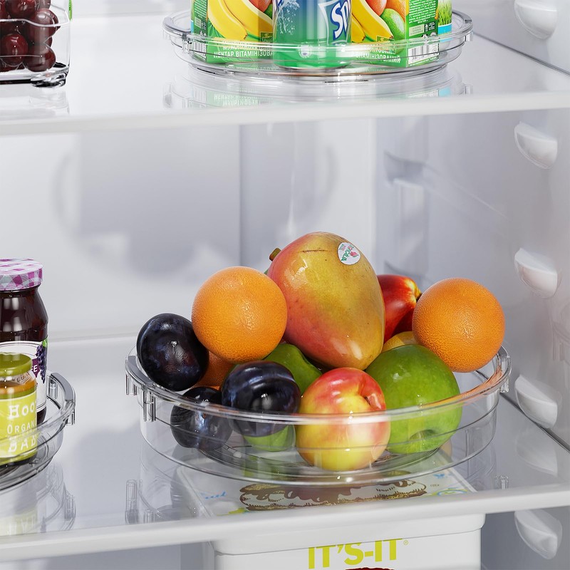 LAMU 4 Pack 12in Lazy Susan Organizer, Clear Lazy Susan