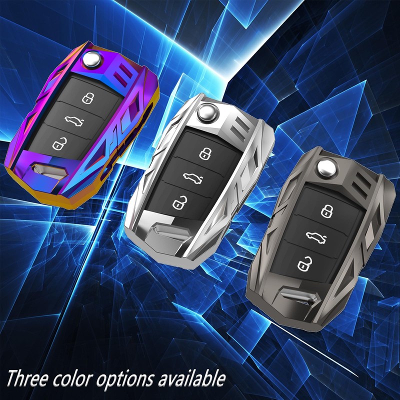 Ocezbiis For Volkswagen Key Fob Cover,Keychain,Zinc Alloy Protection Car Key