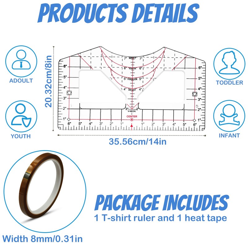 Tshirt Ruler Guide for Vinyl Alignment,T Shirt Ruler to Center