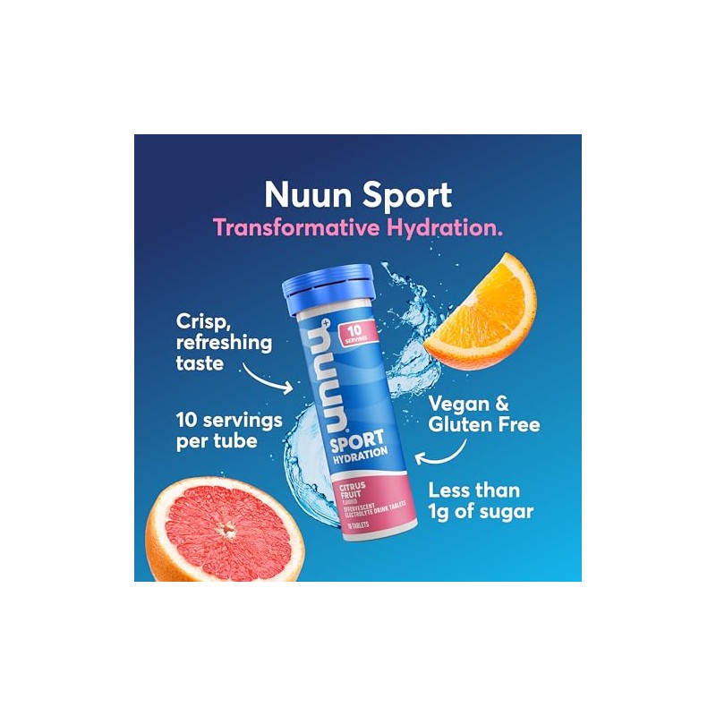 Tabletas de Electrolitos Deportivos Nuun para Hidratación Proactiva, Sabores Variados,