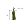 30 Silver CCB 2-1/4 Inch Faux Suede Tassel Charm Keychain