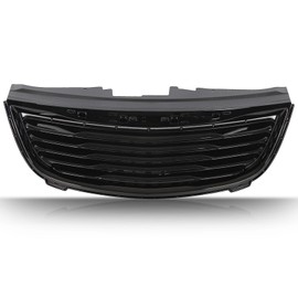 JX Racing*Accessories*Performance Front Grille Compatible with 2011 2012 2013 2014 2015 2016 Chrysler Town Country Front Upper Grill Gloss Black ABS Plastic
