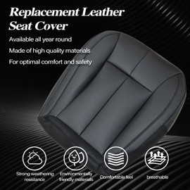 SecosAutoparts Driver Bottom Black Leather with Black Lines Seat Cover Compatible with Jeep Grand Cherokee 1999 2000 2001 2002 2003 2004