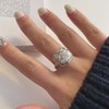 Irregular Pearls Women's Silver Ring, Open Adjustable Pearl Ring, Shiny