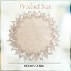 URROMA Round Doilies Linen 60x60cm Beige Tablecloth Lace Trim Coffee