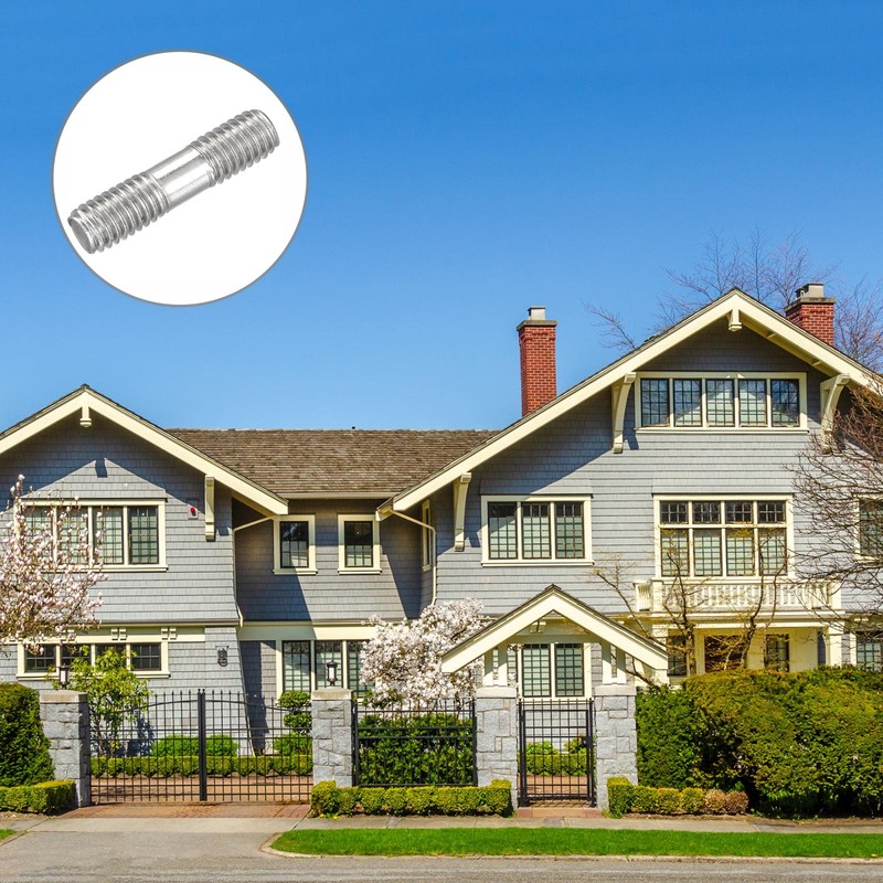 sourcing map Double Ended Stud Screws (M6 Thread 25mm Length)