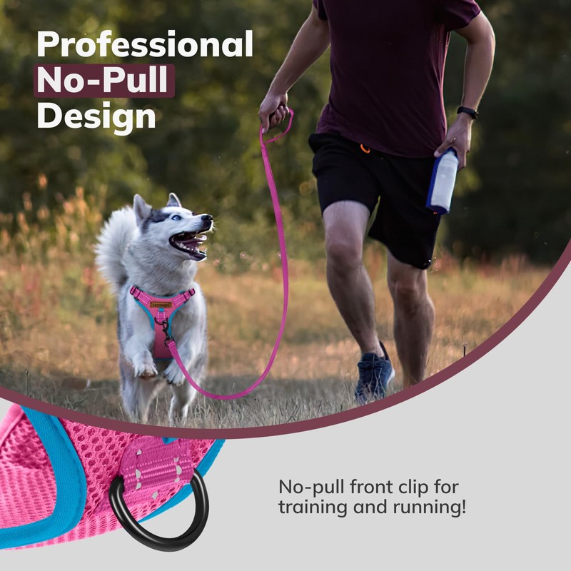 FAYOGOO Dog Harness Medium, No Pull Vest Harness with 2