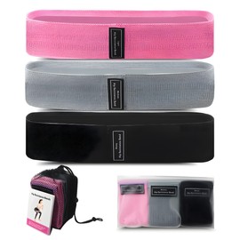 Fabric Resistance Bands Set: 3 Booty Bands with Workout Guide - Ideal for Leg, Hip, Thigh, and Glute Workouts, Yoga, Weightlifting, Physical Therapy, Body Recovery