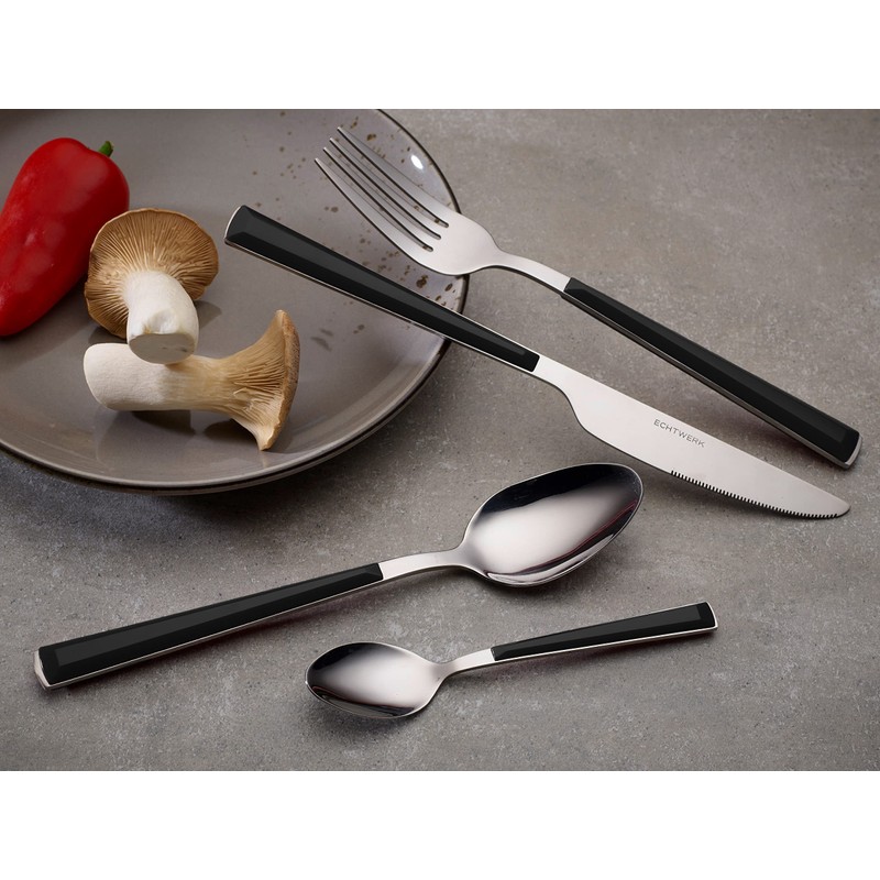 Echtwerk Besteck Set "Basic" mit Kunststoffgriffen, Campingbesteck, Picknickbesteck, leichtes Reisebesteck,