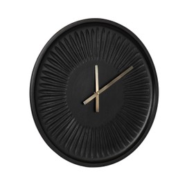 Kate and Laurel Grear Modern Numberless Round Wall Clock, 17 Inch Diameter, Black, Decorative Minimal Wood Clock for Bedroom, Entryway, or Living Room Decor