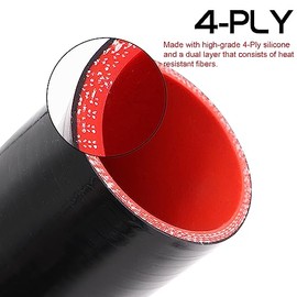 Ruikarhop 90 Degree ID 2.75inch(70mm) Elbow Coupler Silicone Hose 4-Ply with 2PCS Stainless Steel T-Bolt Clamp